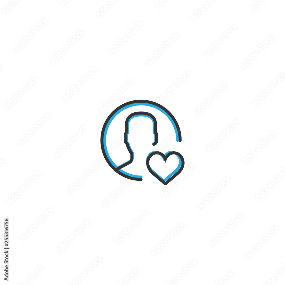 User icon design. Interaction icon line vector illustration User icon design. Interaction icon line vector illustration