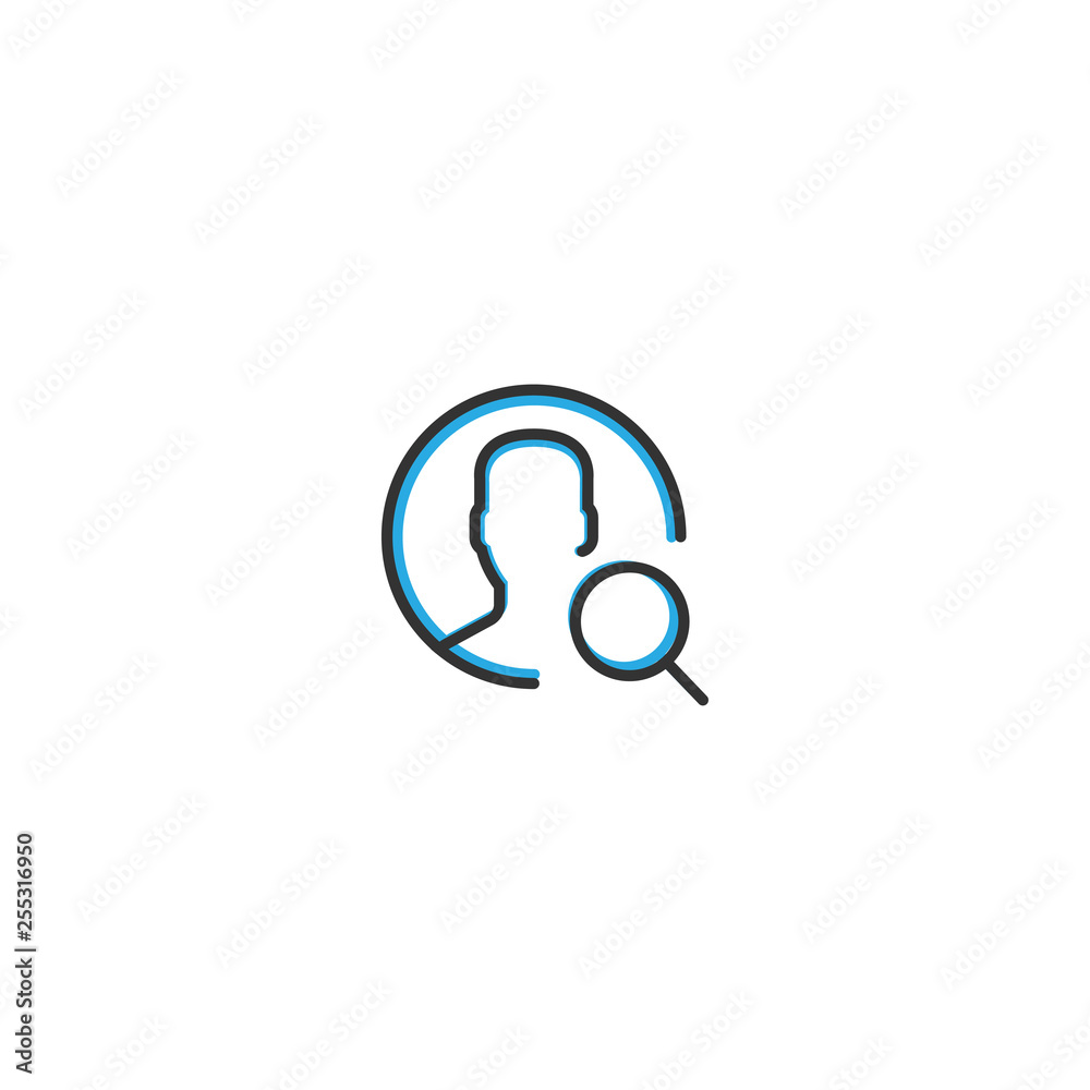User icon design. Interaction icon line vector illustration User icon design. Interaction icon line vector illustration