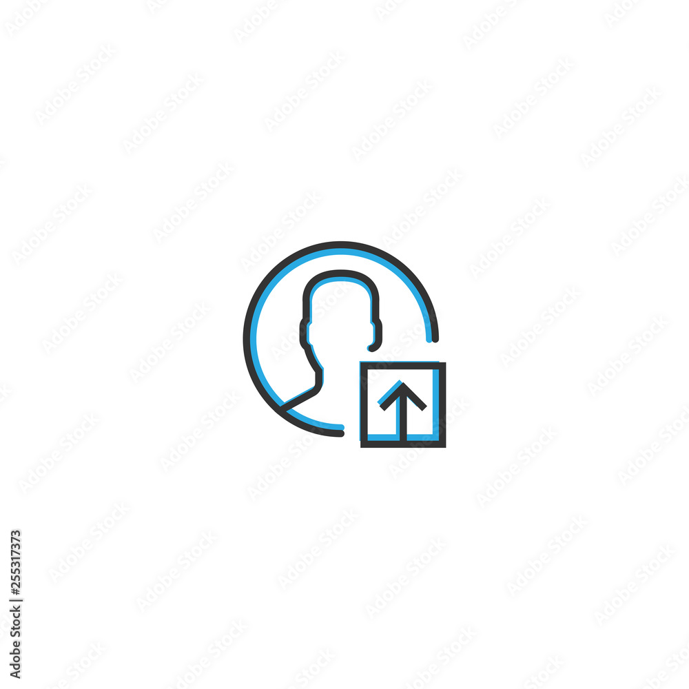 User icon design. Interaction icon line vector illustration User icon design. Interaction icon line vector illustration
