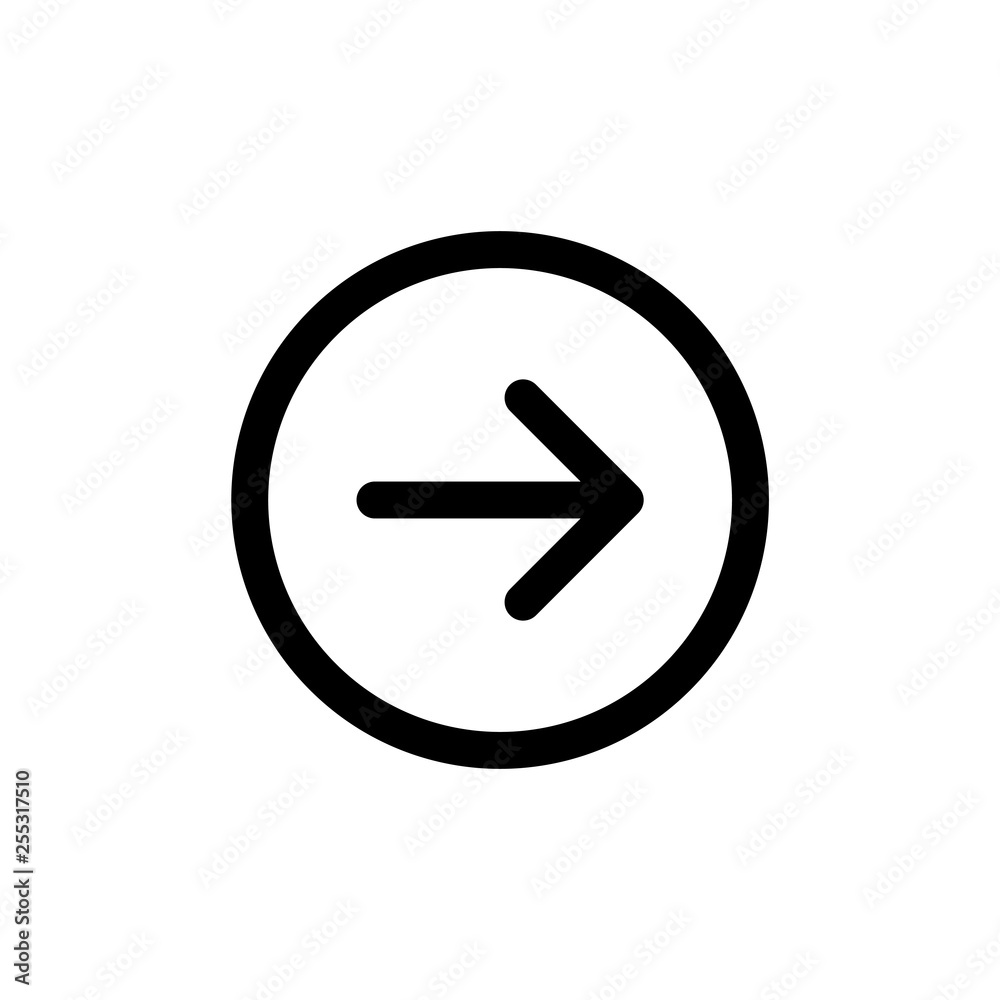 Arrow icon simple flat style outline illustration Arrow icon simple flat style outline illustration