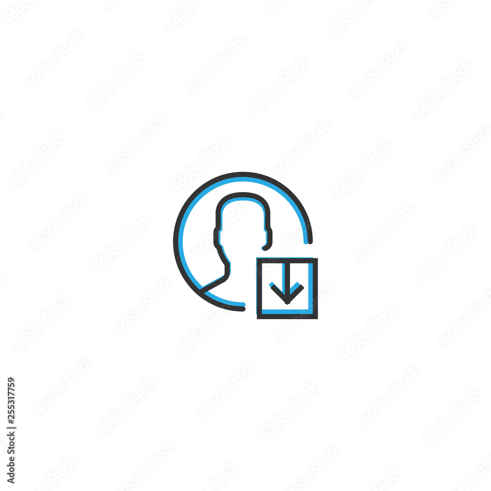 User icon design. Interaction icon line vector illustration User icon design. Interaction icon line vector illustration