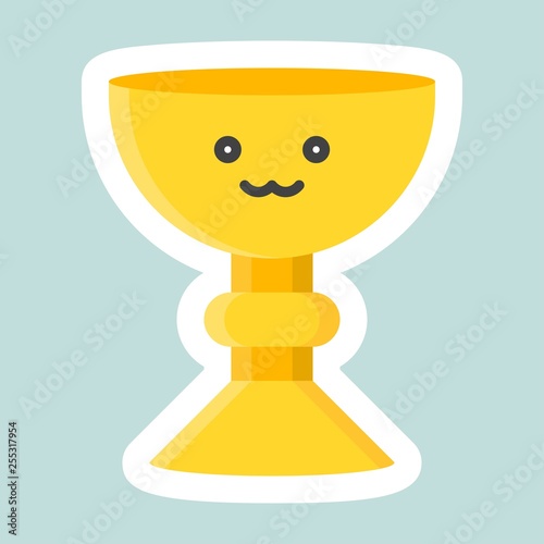 Holy grail vector icon, Easter and spring flat sticker