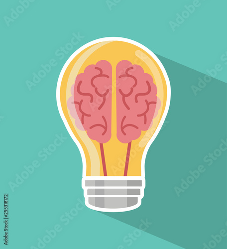 Creative brain light bulb