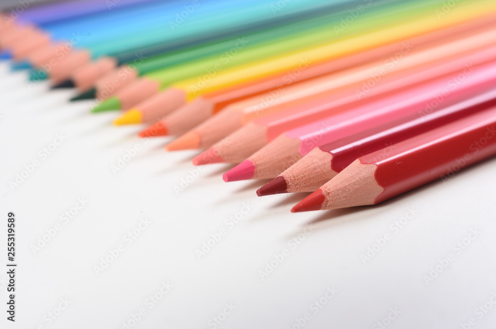 colored pencils on a white background colored pencils on a white background