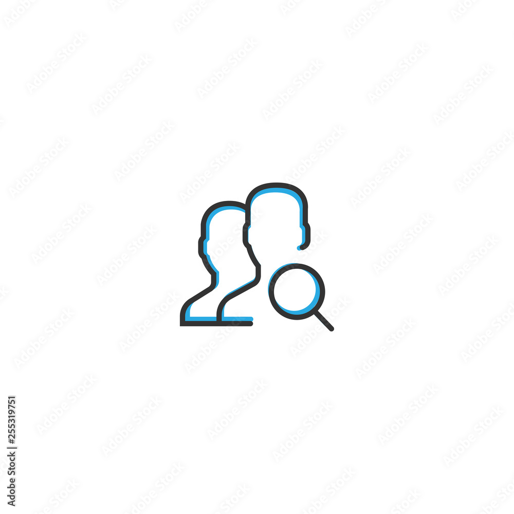 User icon design. Interaction icon line vector illustration User icon design. Interaction icon line vector illustration