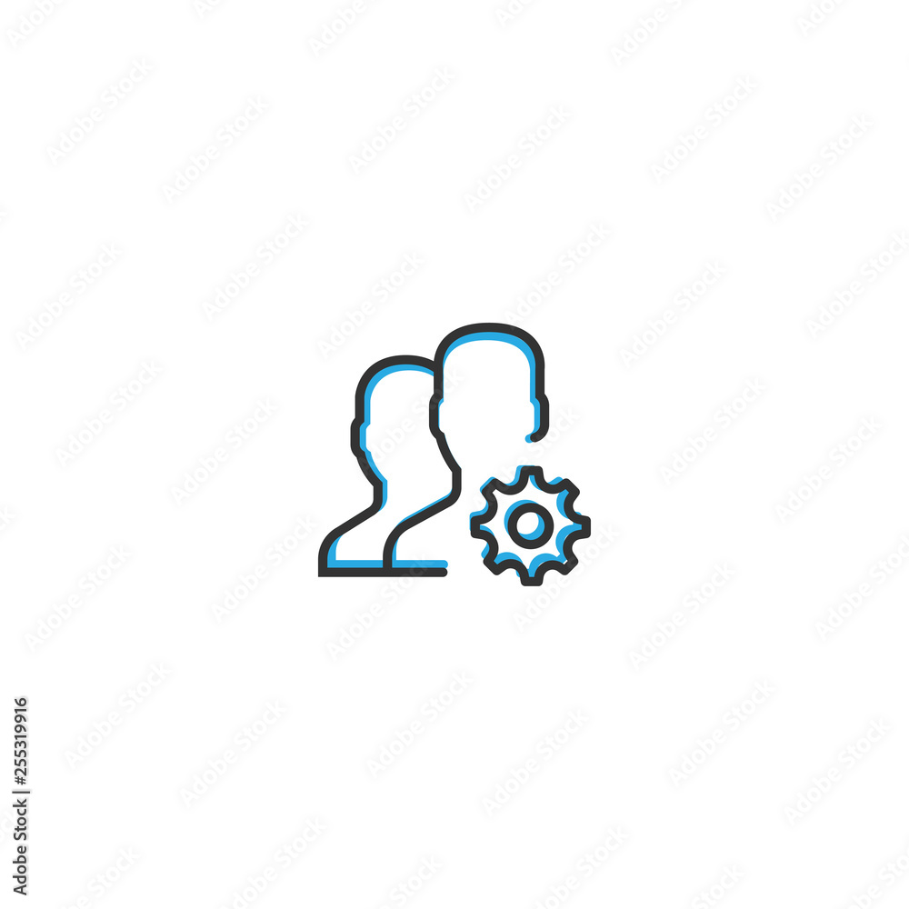 User icon design. Interaction icon line vector illustration