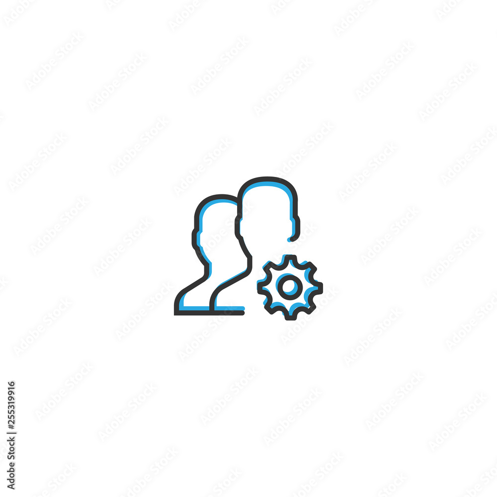 User icon design. Interaction icon line vector illustration User icon design. Interaction icon line vector illustration