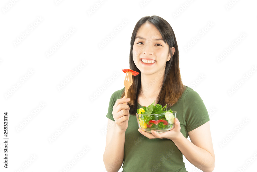 Happy lady holding kichen stuff over copy space background - people home made food preparation concept Happy lady holding kichen stuff over copy space background - people home made food preparation concept