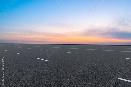 Road surface and sky cloud landscape..