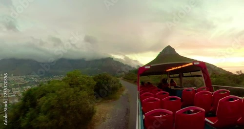 CAPE TOWN SOUTH AFRICA CIRCA OCTOBER 2018, View from sunset tour bus running along cape town city to signal hill.