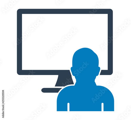 Computer User Icon. Flat style vector EPS.