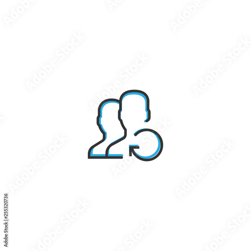 User icon design. Interaction icon line vector illustration
