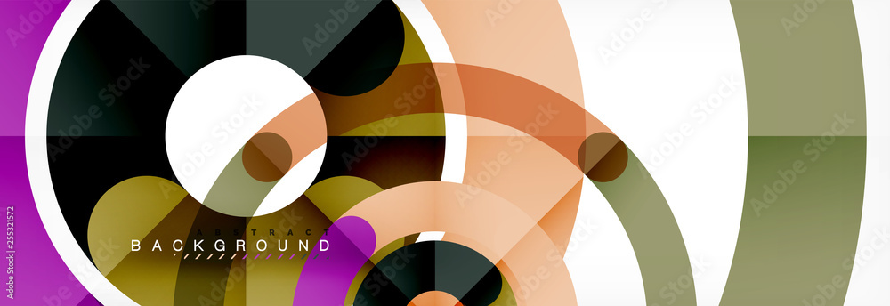 Obraz premium Round linear circle shapes background