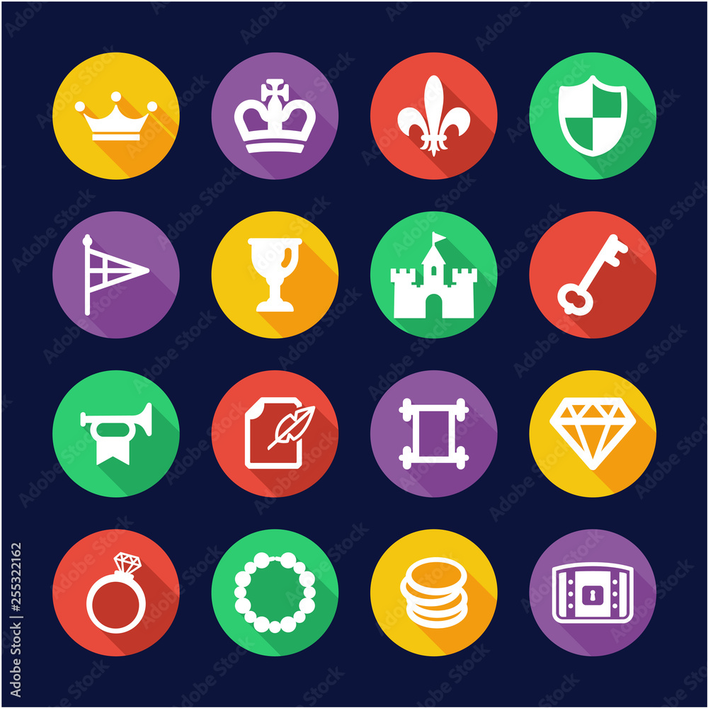 Royalty or Royal Blood Icons Flat Design Circle Royalty or Royal Blood Icons Flat Design Circle