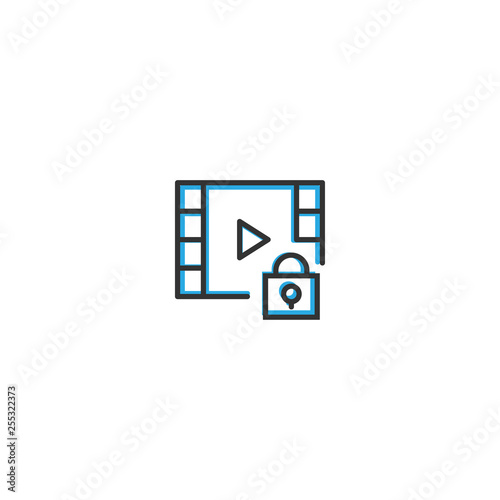 Video Player icon design. Interaction icon line vector illustration © Robani