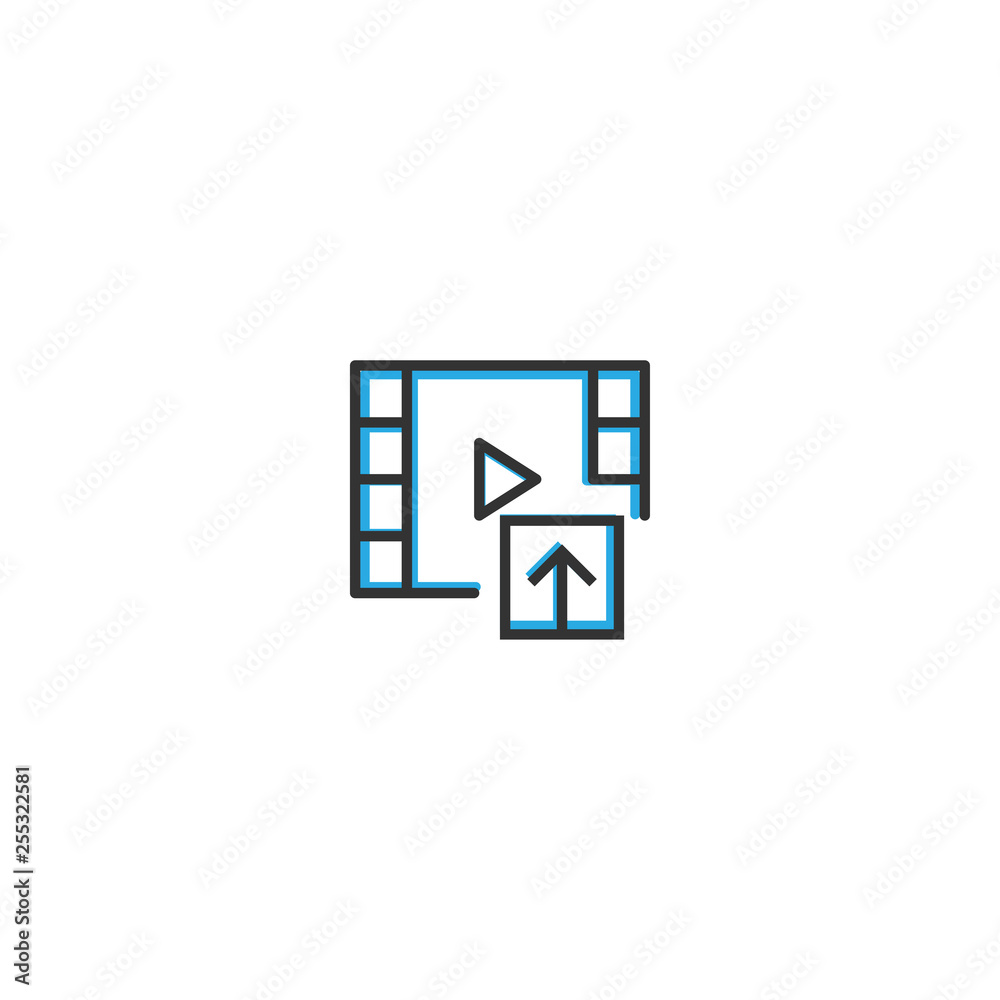 Video Player icon design. Interaction icon line vector illustration Video Player icon design. Interaction icon line vector illustration
