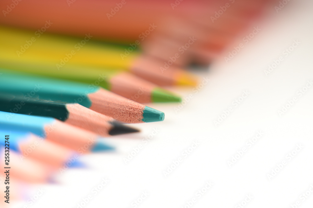 colored pencils on a white background colored pencils on a white background