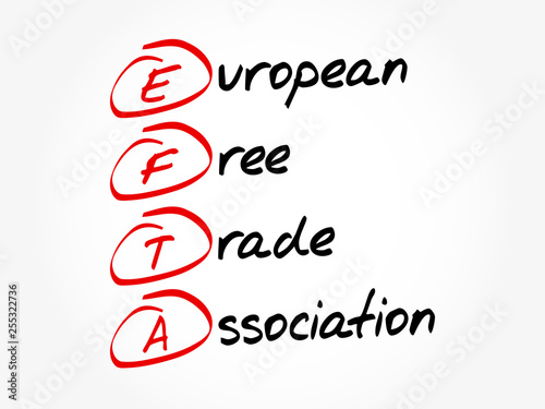 EFTA - European Free Trade Association acronym, business concept background