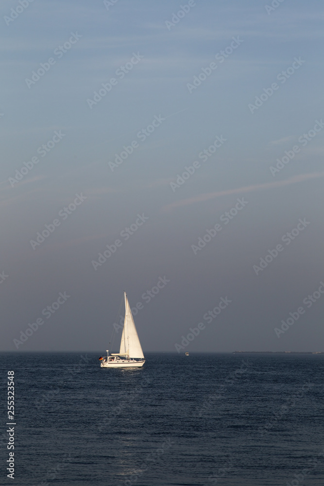 Sailing Yacht on the North Sea near Helgoland.