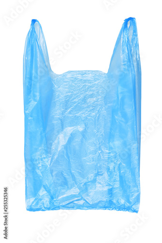 Blue plastic shopping bag