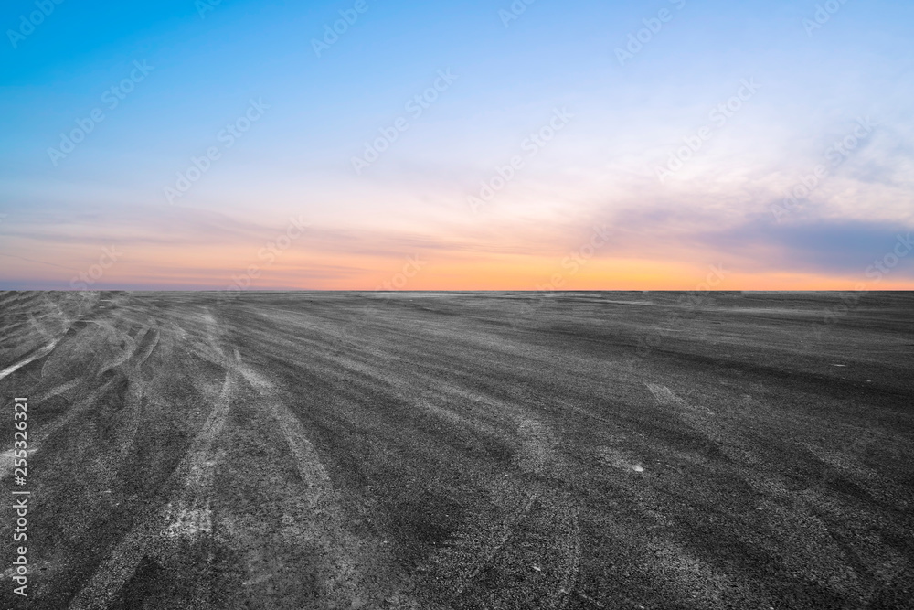 Fototapeta premium Road surface and sky cloud landscape..