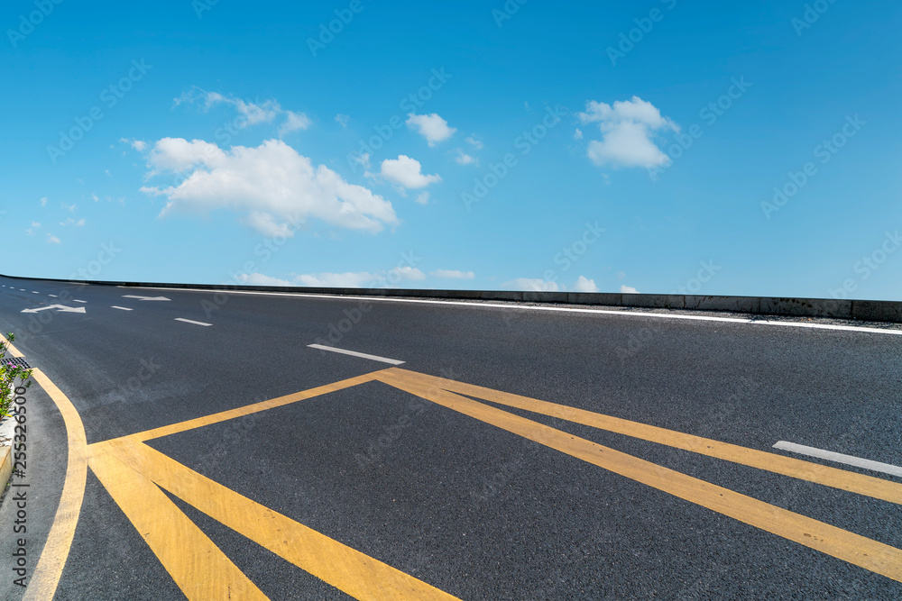 Fototapeta premium Road surface and sky cloud landscape..