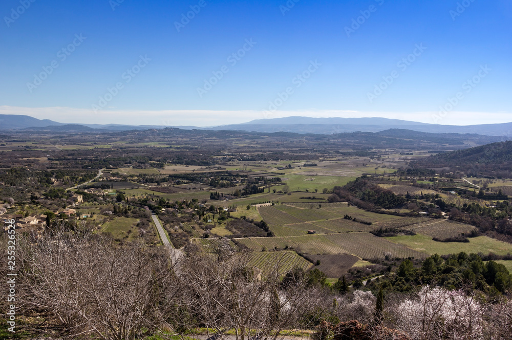 View to the landscape near the small French village Gordes in Provence