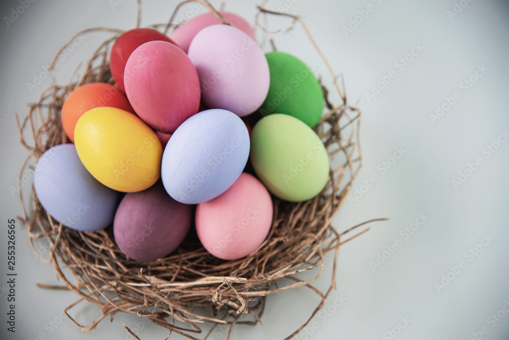 Sweet colorful Easter eggs background - national holiday celebration concepts Sweet colorful Easter eggs background - national holiday celebration concepts