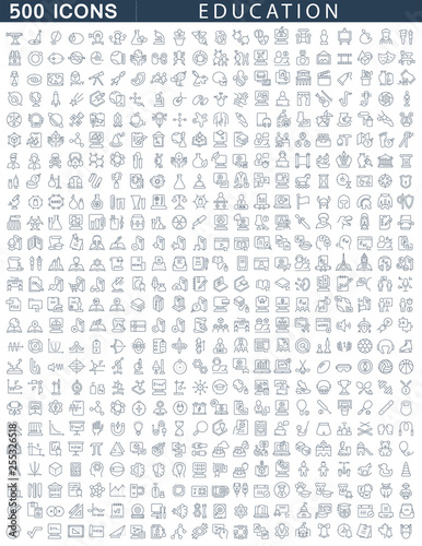 Set Vector Line Icons of Education.