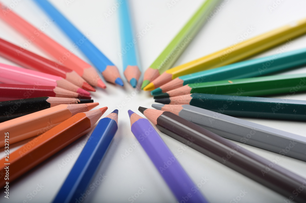 colored pencils on a white background colored pencils on a white background
