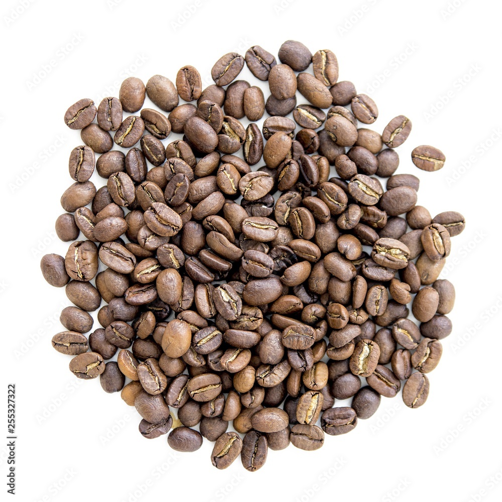 Coffee beans in bulk on a homogeneous background Coffee beans in bulk on a homogeneous background