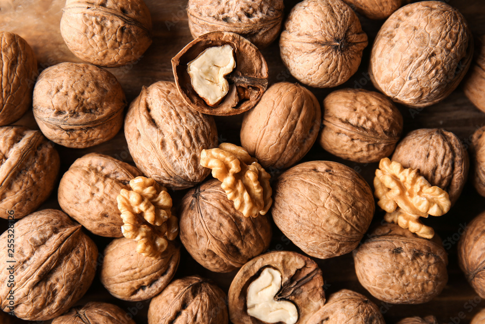 Tasty walnuts, closeup Tasty walnuts, closeup