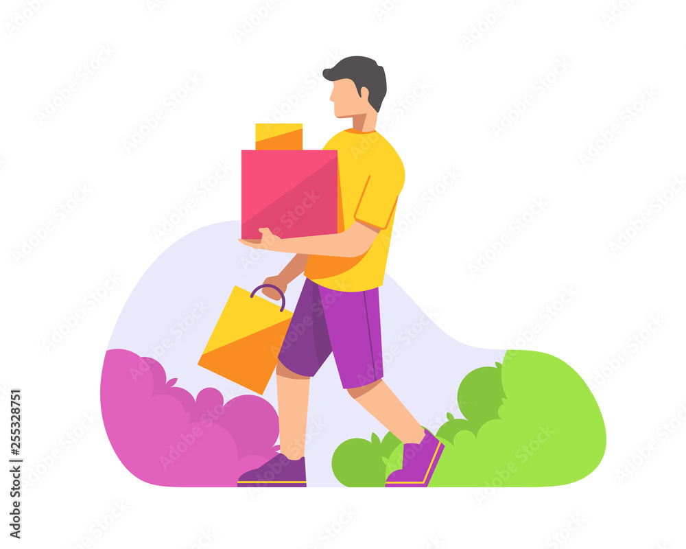 Man Carrying Shopping Bags Man Carrying Shopping Bags