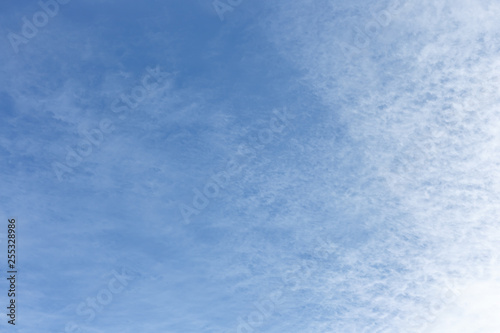 Texture of blue sky and white cirrocumulus clouds photo