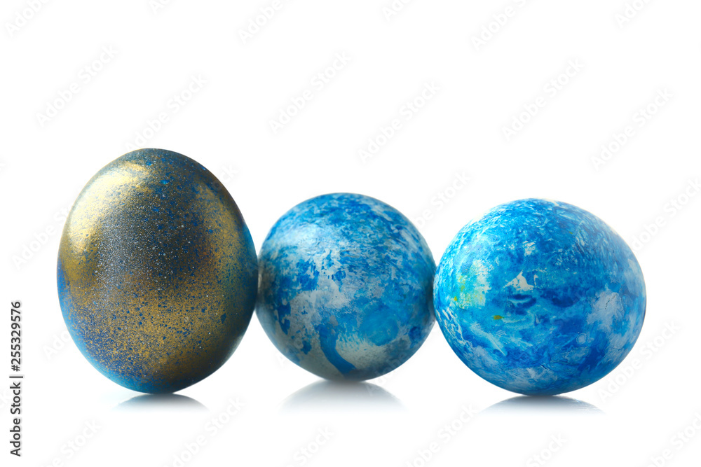 Beautiful Easter eggs on white background Beautiful Easter eggs on white background