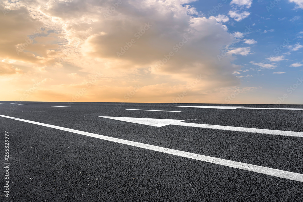 Road surface and sky cloud landscape..