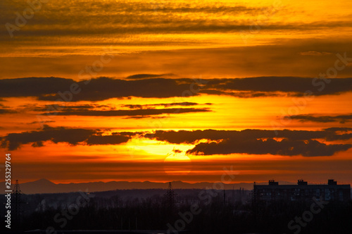 Beautiful fiery sunset