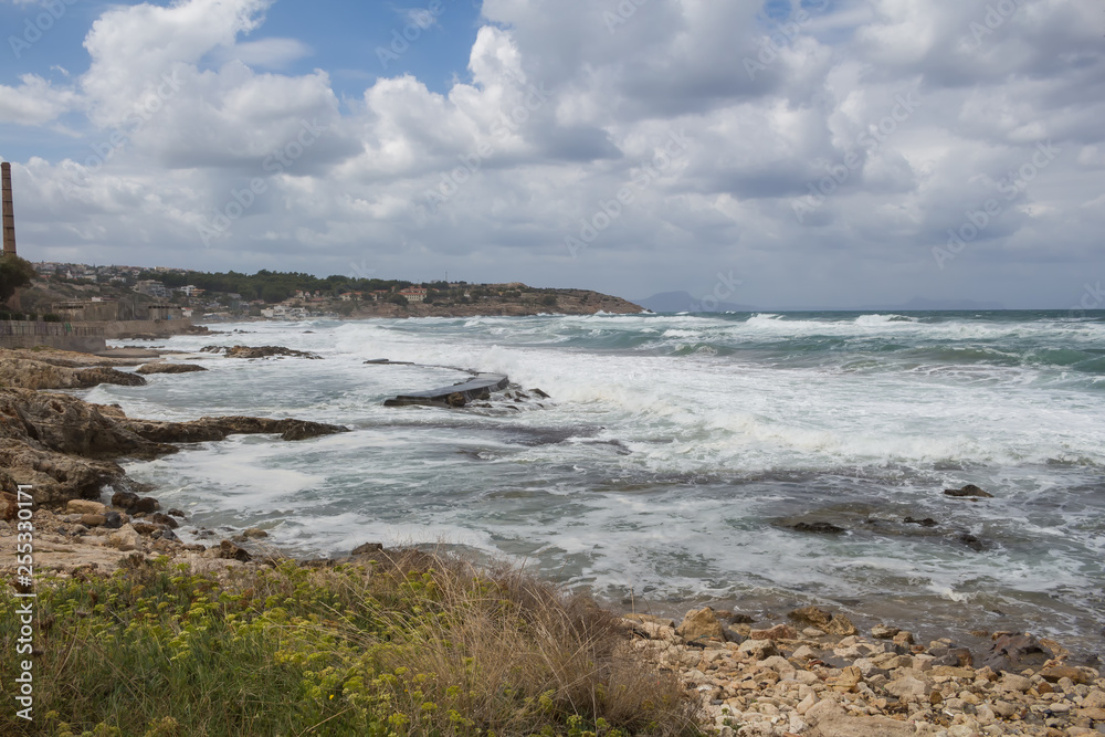 Landscape with a sea at Rethymno, Crete, Greece