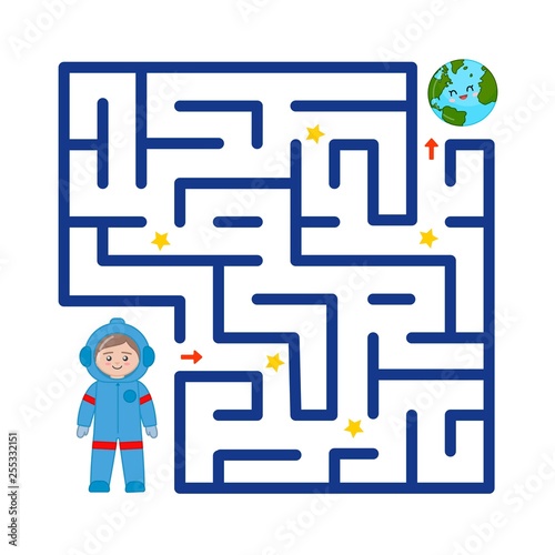 Maze game for children. Help the astronaut to get to Earth.