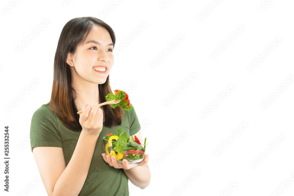 Happy lady holding kichen stuff over copy space background - people home made food preparation concept Happy lady holding kichen stuff over copy space background - people home made food preparation concept