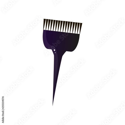 Hairdresser brush for hair dyeing isolated on white background