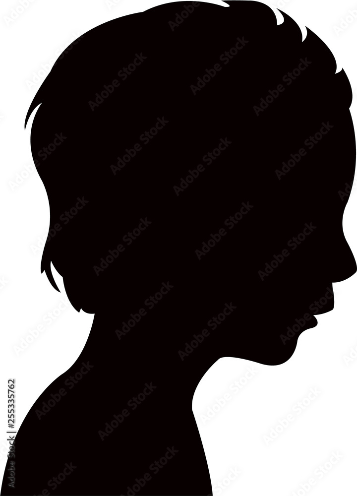 a boy head silhouette vector