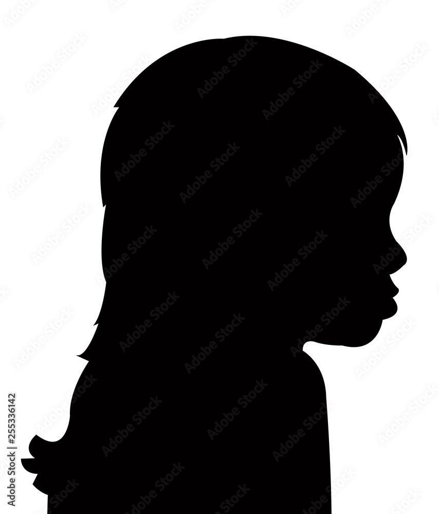 girl head silhouette vector
