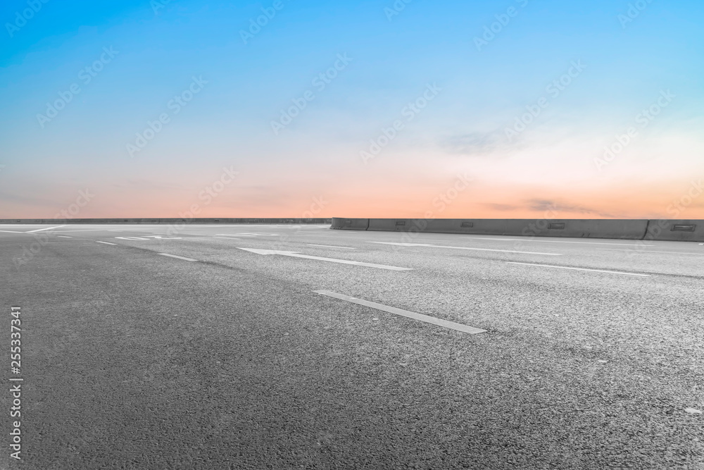 Naklejka premium Road surface and sky cloud landscape..