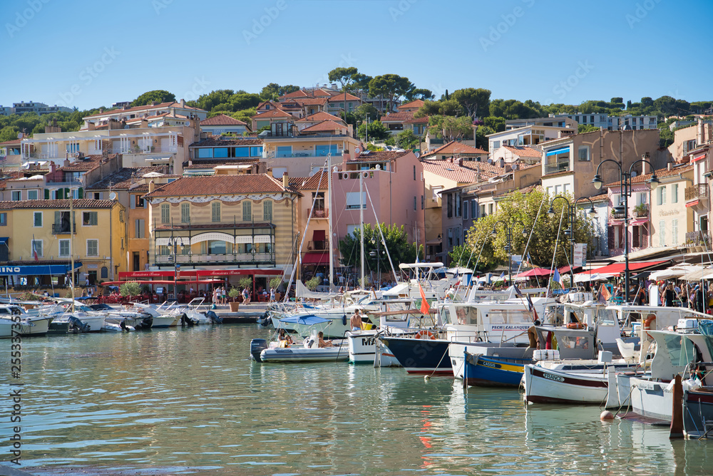 Cassis, France - AUGUST 15, 2018: Boats in port de Cassis