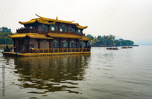 Boat of West Lake in Hangzhou city