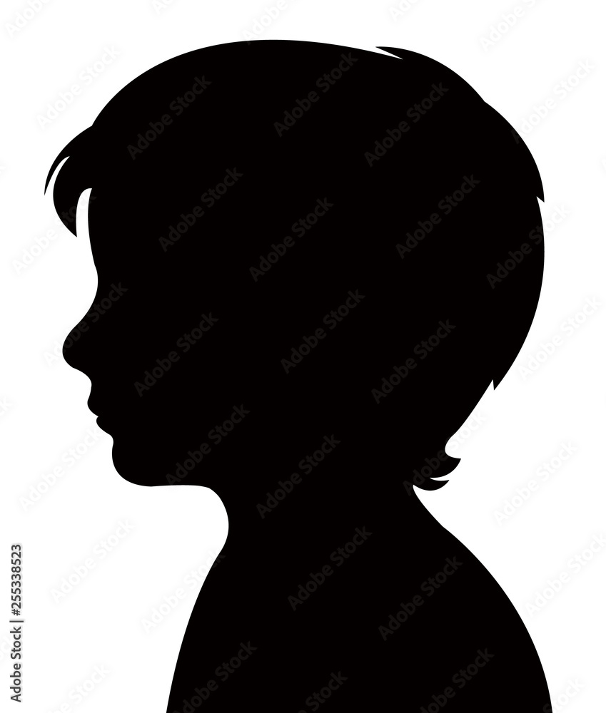 baby boy head silhouette vector