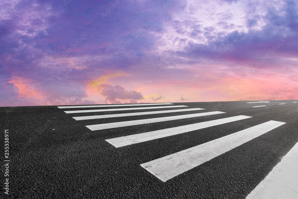 Fototapeta premium Road surface and sky cloud landscape..