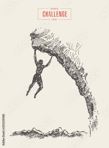 Illustration of an alpinist mountain peak vector