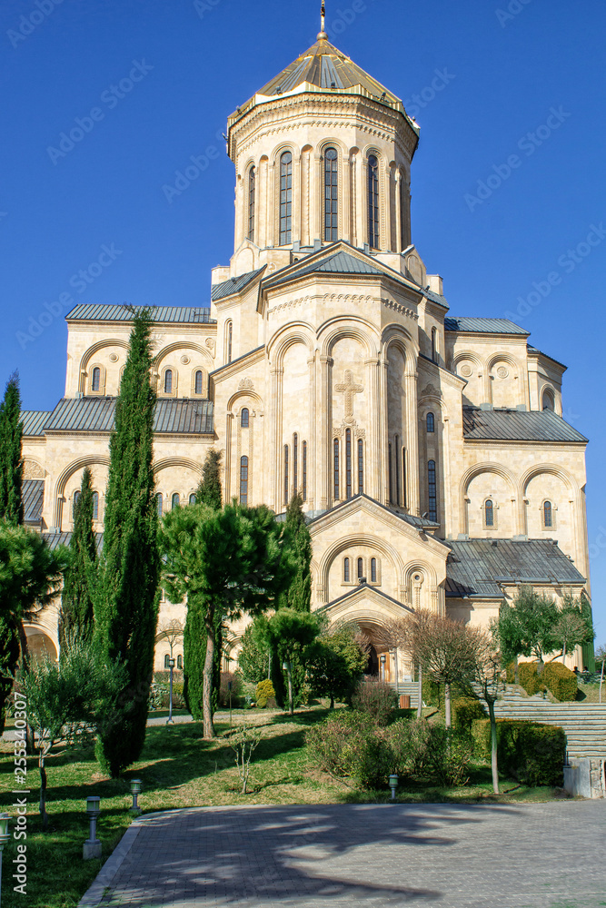 Georgia, Tbilisi. The main cathedral of the Georgian Orthodox Church Temple Tsmind Sameba (Holy Trinity)